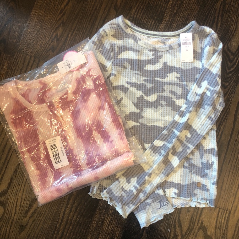 Girls Waffle long Sleeve Shirts